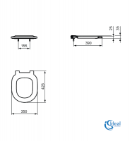 MEDIDAS ASIENTO CON PROYECCION 75cm CONNECT FREEDOM IDEAL STANDARD
